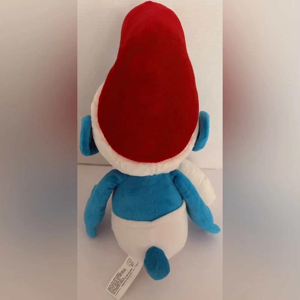 Macys Christmas Holiday 2010 Sitting Smurf Plush w/ Santa Hat Stuffed Animal.